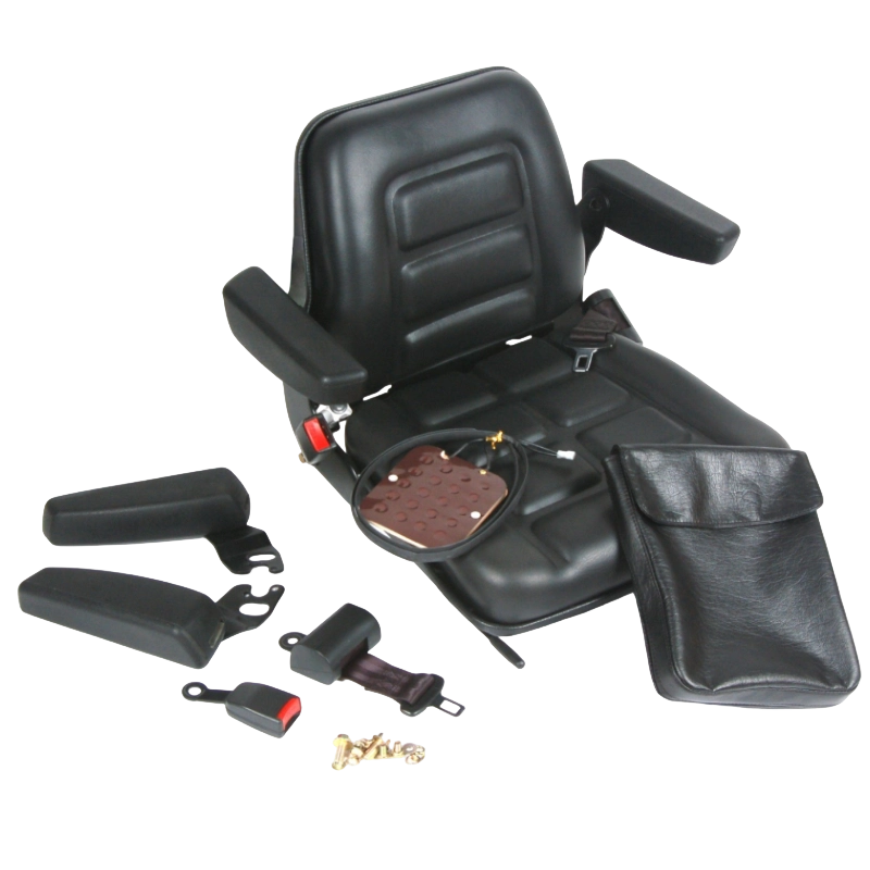 Odolné ergonomické certifikované sedadlo vysokozdvižného vozíka BF1-1 pre vysokozdvižné vozíky s vnútorným spaľovaním s čiernym vinylom