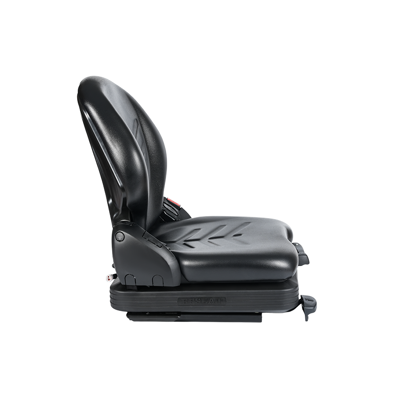 Nízkoprofilové vinylové náhradné sedadlo BF16 s mechanickým odpružením pre vysokozdvižný vozík na manipuláciu s materiálom – čierne s EN13490 IT1+IT2